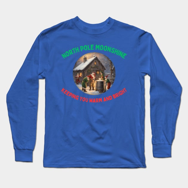 North Pole Moonshine Long Sleeve T-Shirt by Out of the Darkness Productions